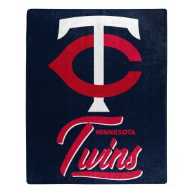 Twins OFFICIAL MLB "Signature" Raschel Throw Blanket; 50" x 60"