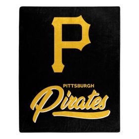 Pirates OFFICIAL MLB "Signature" Raschel Throw Blanket; 50" x 60"